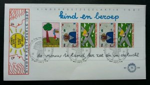 Holland Children's Drawing 1987 Painting Art Netherlands (miniature FDC)