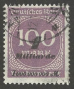 Germany Sc# 310 Used 1923 1mlrd on 100m Surcharged Numerals