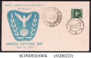 INDIA - 1965 INDO AMERICAN SOCIETY UN STAMP EXHIBITION SPECIAL COVER WITH CANCL.