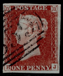 GB QV SG8, 1d red-brown PLATE 44, FINE USED. Cat £50. HJ