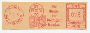 Meter cut Deutsches Reich / Germany 1935 Rex - Clever houswife