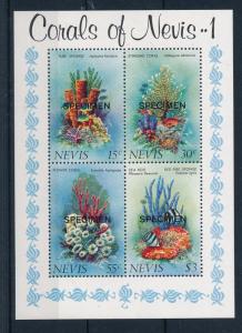 [49315] Nevis 1983 Marine life Fish Corals Overprint specimen MNH Sheet