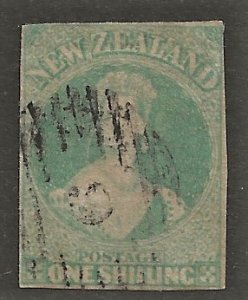 New Zealand 6  1856  1 shilling  fine used
