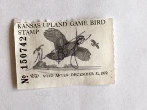 US – 1972 – Kansas State Game Bird Stamp – Used