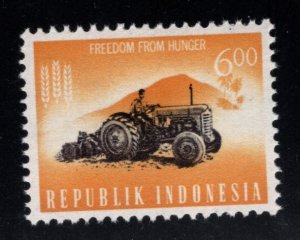 Indonesia Scott 588 MH* Freedom from hunger Tractor stamp