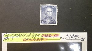 Germany 1953 Scott# 695 USED XF Complete