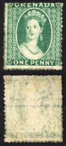 Grenada SG4 1d Green wmk Small Star (upright) Rough Perf 14 to 16 No Gum Cat 110