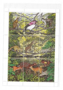 Guyana 1995 Fauna Monkey Antelope Squirrel Sheet Sc 2992 MNH C10