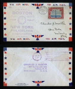 # C11 on CAM # 2 First Night Flight cover from Boston, MA dated 4-7-1930