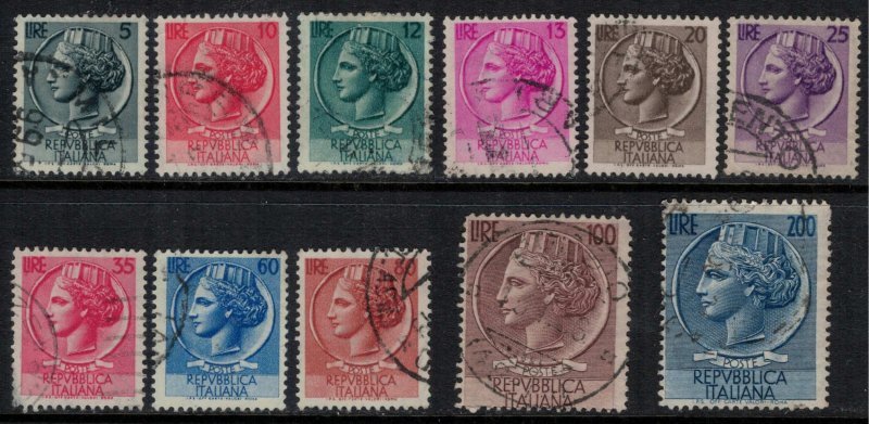 Italy #626-33, 61-2  CV $10.80  First Italia definitives issue