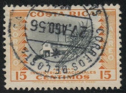 Costa Rica Scott C254 used airmails from 1954-1959 set with a nice cancel