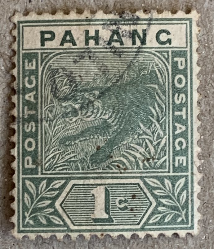 Pahang 1891 1c Leaping Tiger, used. Scott 11, CV $4.00. SG 11