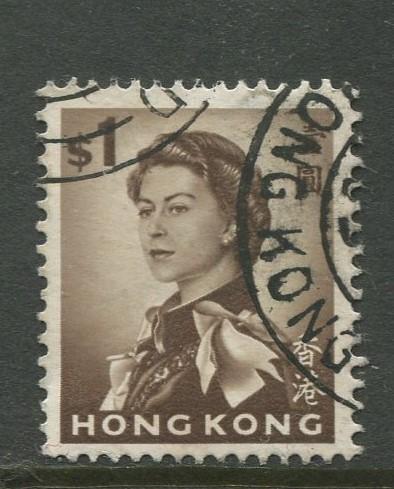 Hong Kong - Scott 212 -QEII Definitive Issue-1962 -Used- Single $1.00c Stamp