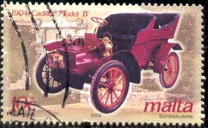 Automobile, 1904 Cadillac Model B, Malta stamp SC#1110 used