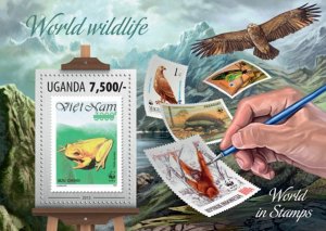 UGANDA - 2013 - World Wildlife - Perf Souv Sheet - Mint Never Hinged