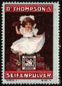 Vintage Germany Poster Stamp Dr. Thompson's Soap Powder Unused