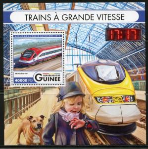 GUINEA 2016 HIGH SPEED TRAINS SOUVENIR SHEET MINT NH