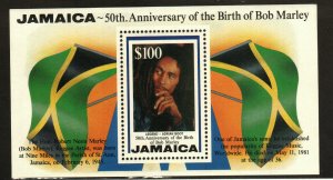 Jamaica #841 MNH SS (1stamp) 50th Anniversary of Bob Marley's birth