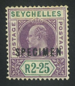 MOMEN: SEYCHELLES SG #56s 1903 SPECIMEN MINT OG H LOT #60800