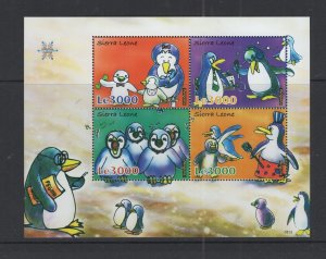 Sierra Leone  #2923  (2008 Penguins Polar Year sheet of 4) VFMNH CV $8.00