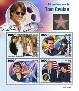 Niger - 2022 Actor Tom Cruise Anniversary - 4 Stamp Sheet - NIG220343a