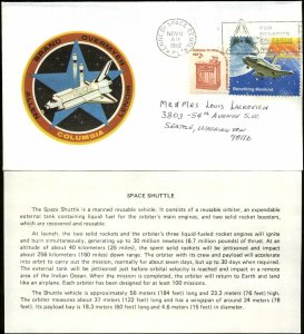 11/11/82 STS-5 Columbia Shuttle Launch Rockwell Cachet Kennedy Space Center, FL