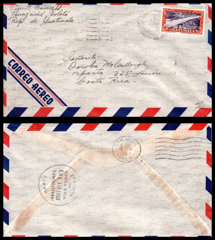 Goldpath: Guatemala Airmail Cover 1953. _CV17_P9