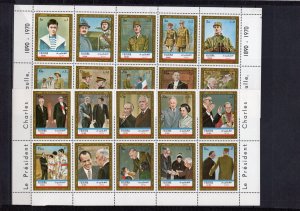 FUJEIRA 1972 FAMOUS PEOPLE/CHARLES DE GAULLE 2 SHEETS OF 10 STAMPS MNH