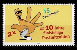 Germany 2003,Sc.#2244 MNH Five Digit Postal Codes, 10th Anniv.