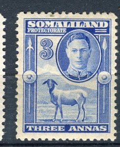 SOMALILAND; 1938 early GVI pictorial issue Mint hinged 3d. value