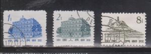 PRC Scott # 647, 649, 651 Used - Chinese Buildings