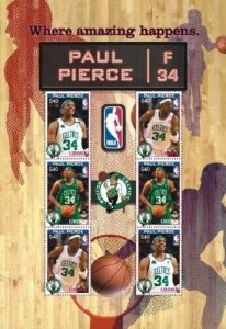 Liberia - 2008 - PAUL PIERCE - BOSTON CELTICS - NBA - Sheet of 6 - MNH