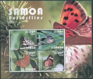 Samoa 2015 SG1348e EMS Butterflies MS MNH