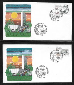 UN Geneva 146-147 Stamp Collecting on Headquarters Cachet FDC