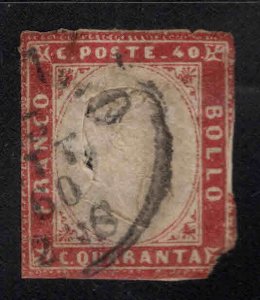 Sardinia Scott 13 Used 1863 Victor Emanuel  embossed head Faulty Filler