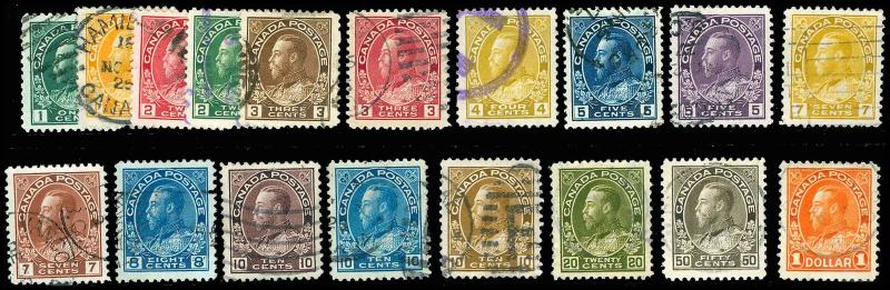 CANADA-f-b-1903-1926 ISSUES (89-140) 104-122 Used (ID # 88849)- L