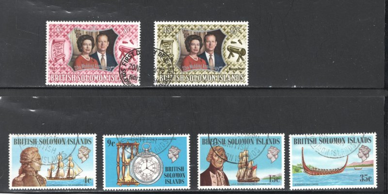 Solomon Islands, Scott #248-253  VF, Used, Silver Wedding+, CV $4.00 ... 5780050