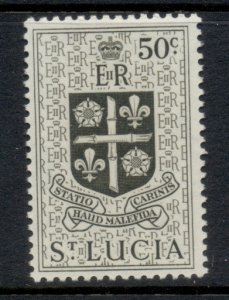 St Lucia 1953-54 QEII Arms 50c MLH