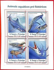 A3425 - SAO TOME & PRINCE ERROR MISPERF: 2019, Prehistoric Marine Life-