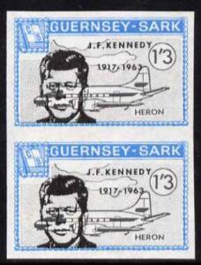 Guernsey - Sark 1966 John F Kennedy overprint on 1s3d Her...