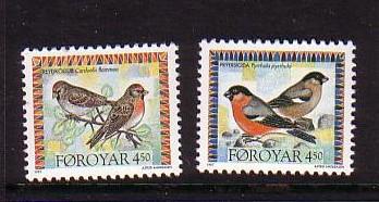 Faroe Islands Sc 300-1 1996 Bird stamp set mint NH