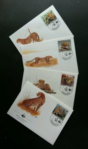 Upper Volta WWF Cheetah 1984 Leopard Big Cat Wildlife Animal Fauna (FDC 4's)