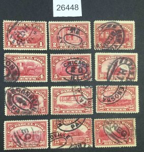 US STAMPS  #Q1-Q12 USED LOT #26448