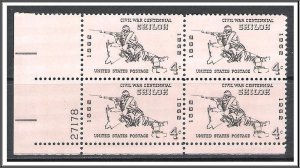 US Plate Block #1179 Shiloh MNH