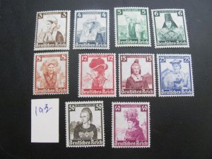 Germany 1935 MNH SC B69-B78 SET  VF/XF 180 EUROS (193)