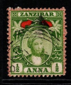 ZANZIBAR SG156 1896 ½a YELLOW-GREEN FINE USED