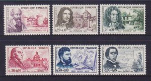 France B341-46 MNH OG 1960 Various Portraits Complete Set Scv $14.00