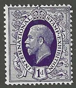 King George V, International Stamp Exhibition, 1p purple, Poster Stamp, N.H.