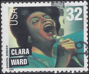 #3218 32c American Music Series Gospel Singers Clara Ward 1998 Used