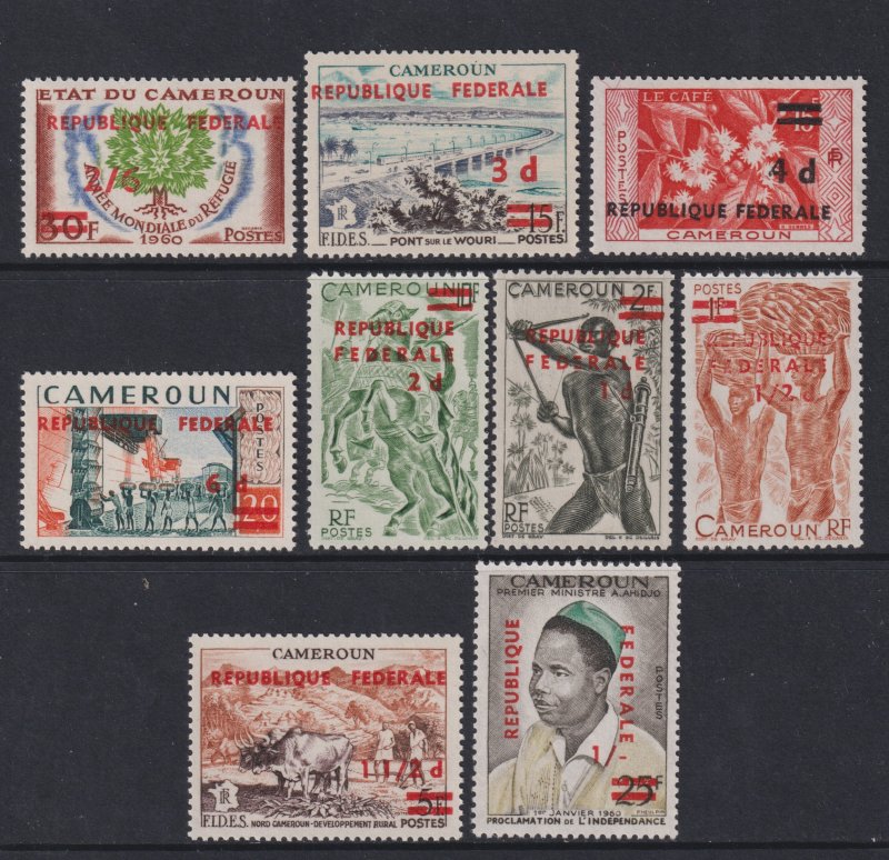 Sc# 343 / 351 British Cameroon 1961 Repubilque Federale o/p MNH set CV $15